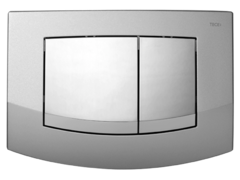 Панель с 2-мя клавишами смыва, хром микс (рамка - хром матовый, клавиша - хром глянцевый)