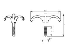 Дюбель двойной пластмассовый для труб 14-20 мм (80)