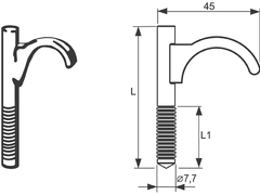 Дюбель одинарный пластмассовый для труб 14-20 мм (80)